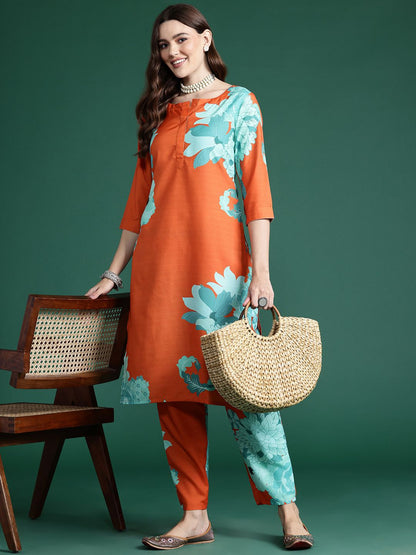 Dhiyona IE Floral Printed Kurta with Trousers