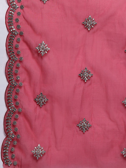 Dhiyona IE Women Ethnic Motifs Embroidered Gotta Patti Kurta with Trousers & Dupatta