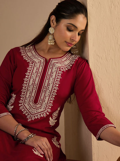 Dhiyona IE Embroidered Tunic With Trousers Co-Ords