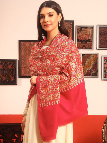 Dhiyona PA Paisley Embroidered Zari Shawl