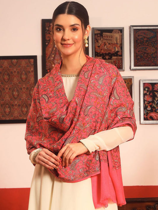 Dhiyona PA Paisley Embroidered Rangrez Pure Woolen Shawl