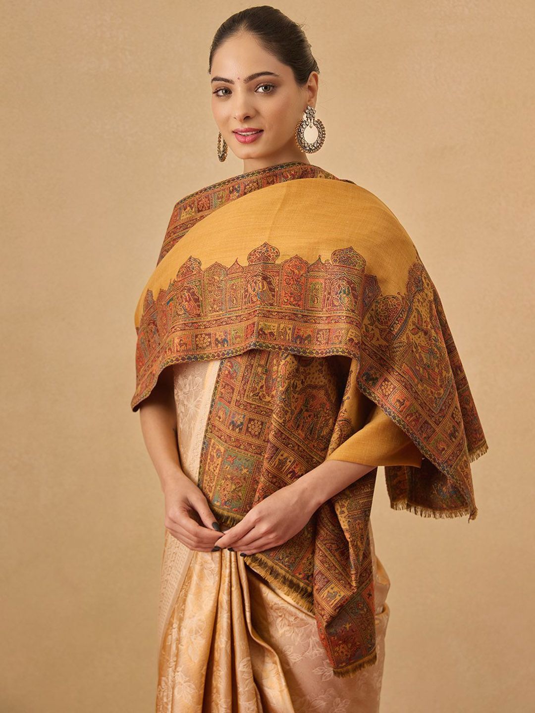 Dhiyona PA Tribal Woven Design Woolen Shawl