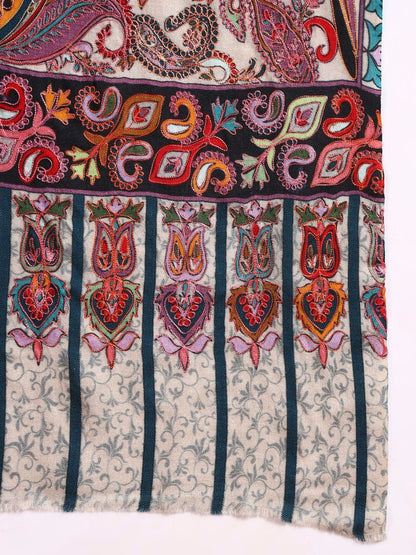 Dhiyona PA Women Abstract Embroidered Shawl