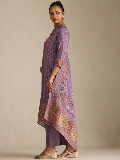 Dhiyona SO Women's Women Floral Printed Sequinned Kurta Set With Dupatta