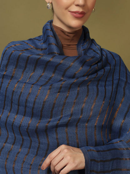 Dhiyona PA Checked Woven Design Woolen Shawl