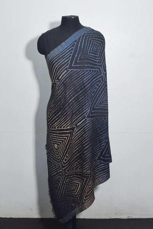 Black Pashmina Woven Jacquard Shawl