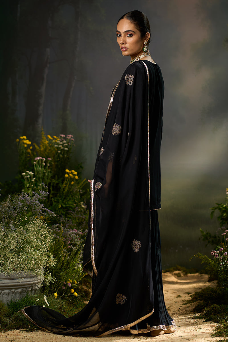 Dhiyona GF kohl black festive sharara kurta set