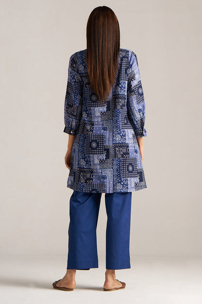 Dhiyona GF Women's Blue Print Cotton Co-ord Set