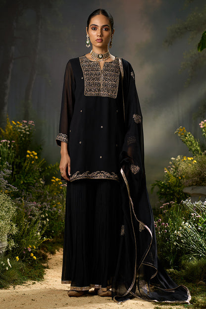 Dhiyona GF kohl black festive sharara kurta set