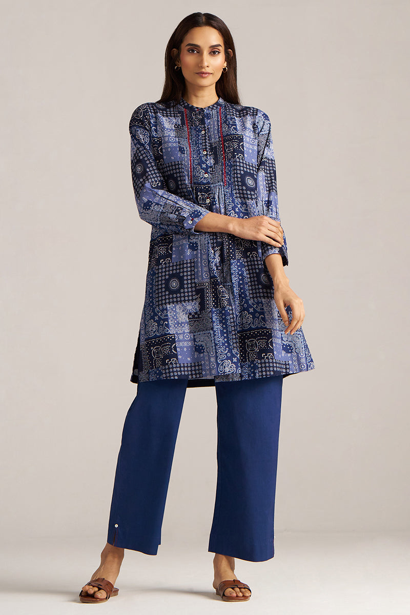 Dhiyona GF Women's Blue Print Cotton Co-ord Set