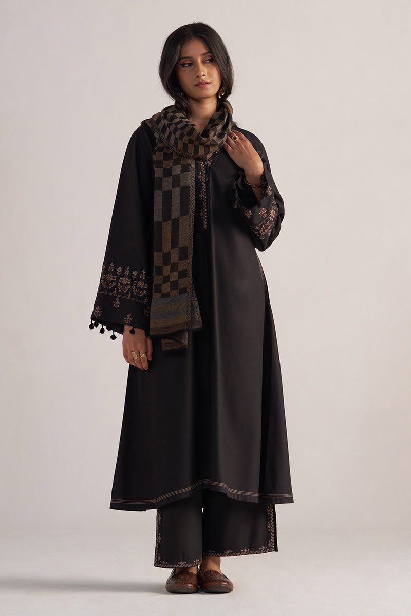 Dhiyona GF Women's Black Pashmina Kurta Set