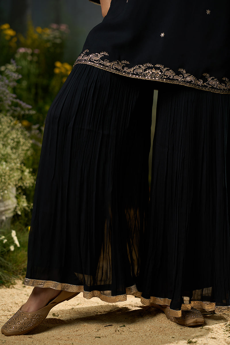 Dhiyona GF kohl black festive sharara kurta set