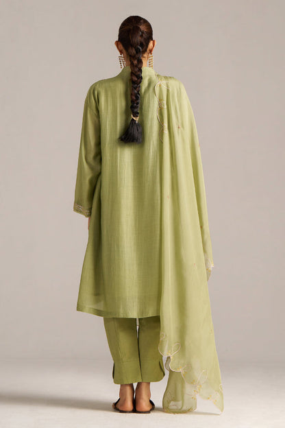 Dhiyona GF Women's Winter Pear Bemberg Silk Festive Kurta Set