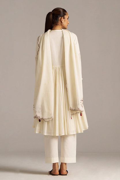 Dhiyona GF Women's Ivory Mul-Cotton Festive Kurta Set