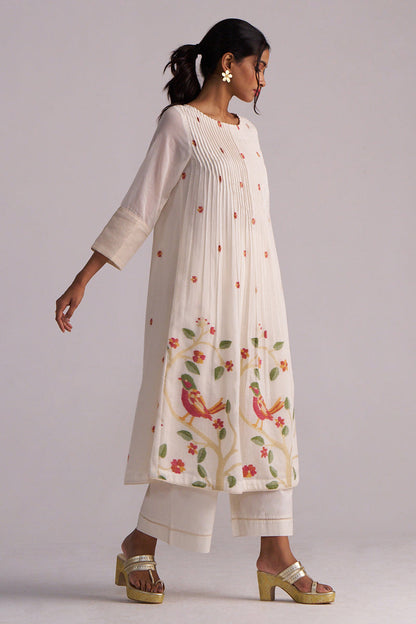 Dhiyona GF Women's Ivory Jamdani Woven Pure Cotton Co-ord Set
