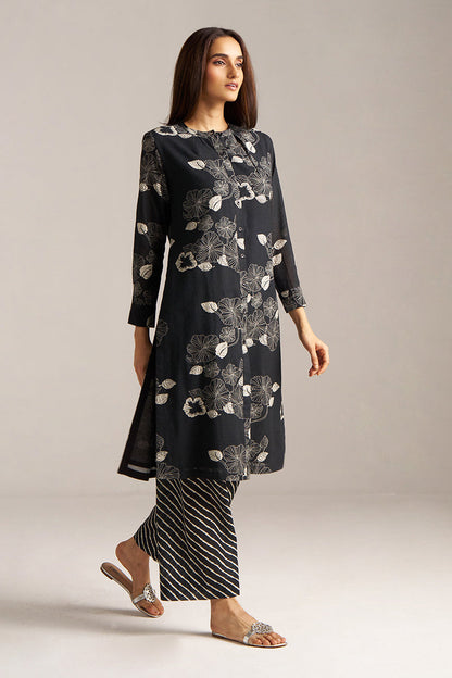 Dhiyona GF black and white linen print co ord set