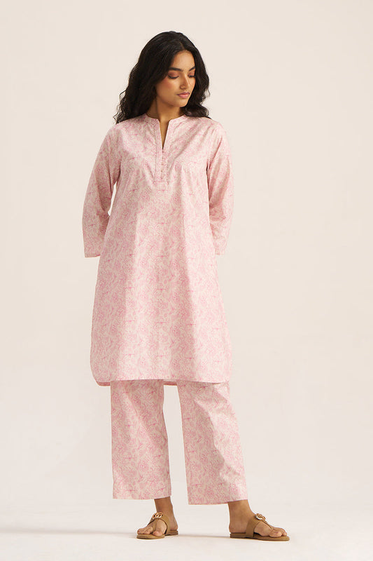 Women's Pink and Ivory Pure Cotton Loungewear