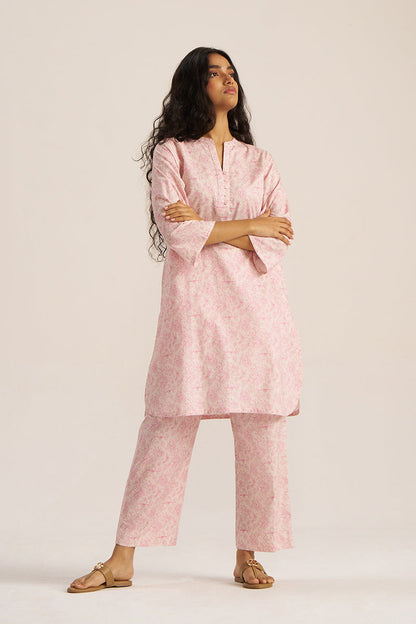 Women's Pink and Ivory Pure Cotton Loungewear
