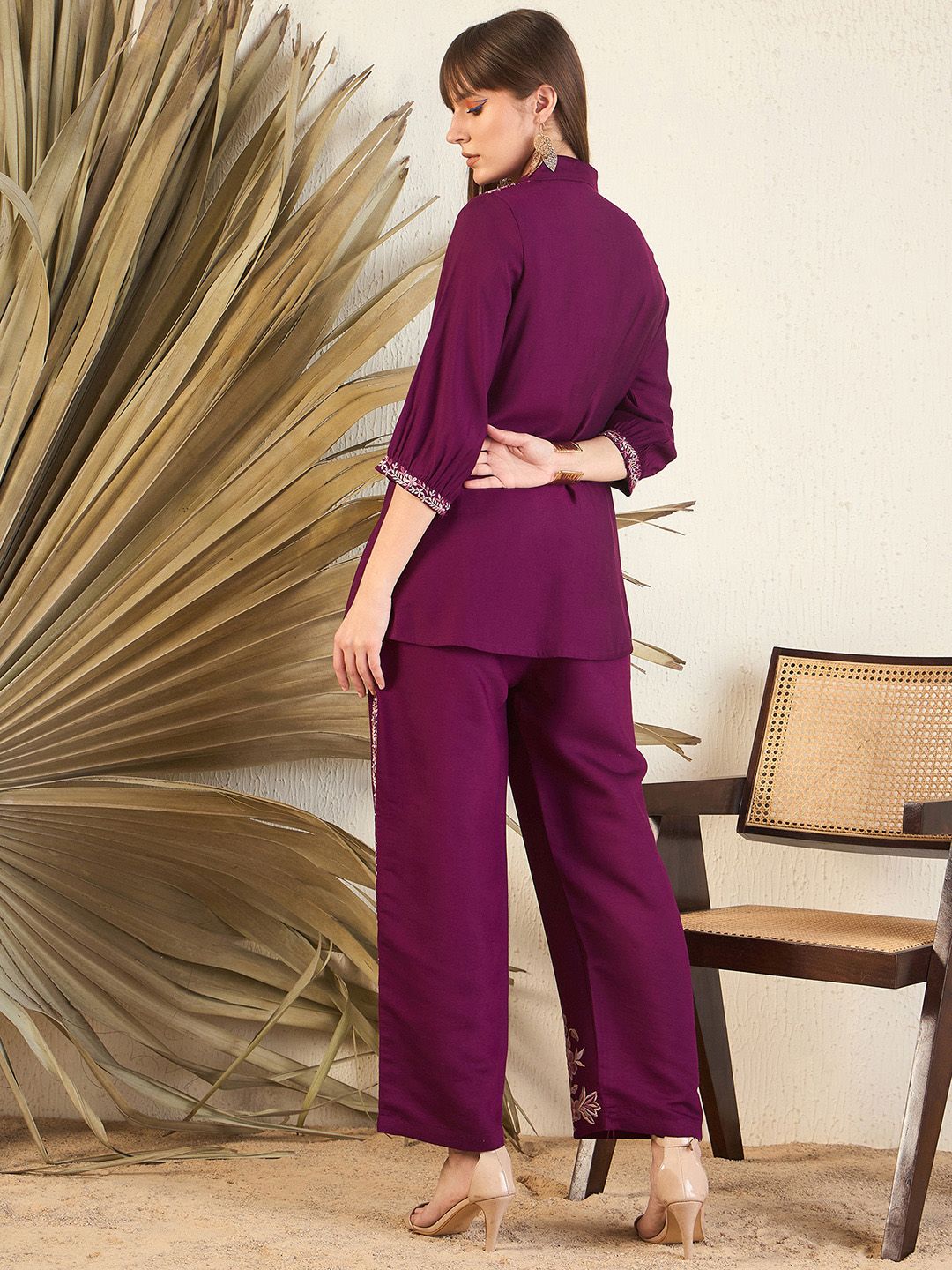 Dhiyona IE Embroidered Shirt & Trousers Co-Ord