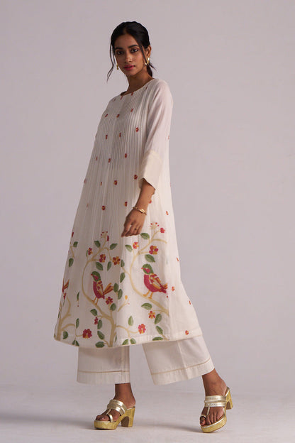 Dhiyona GF Women's Ivory Jamdani Woven Pure Cotton Co-ord Set