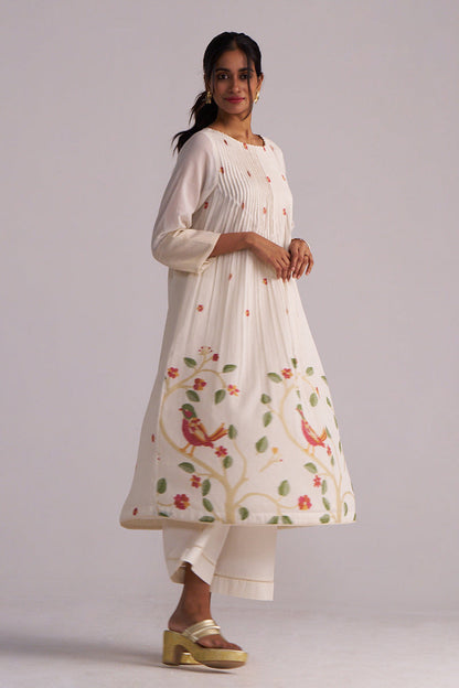 Dhiyona GF Women's Ivory Jamdani Woven Pure Cotton Co-ord Set