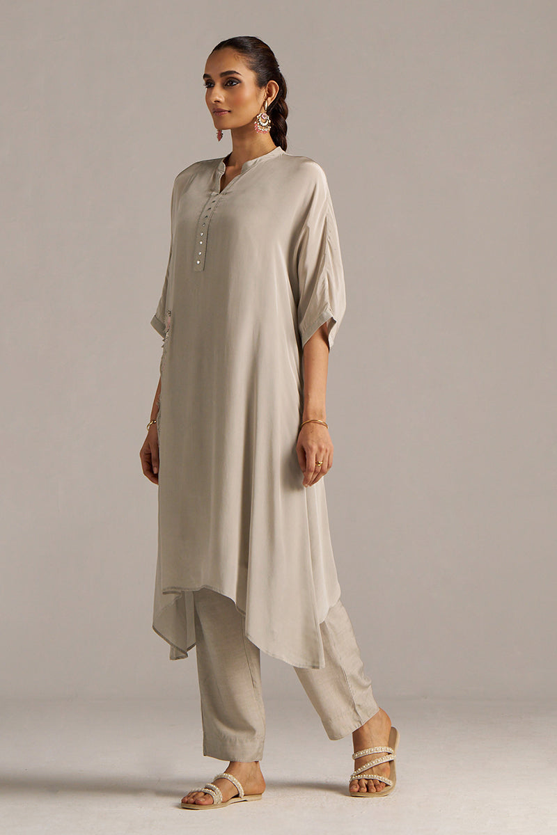 Dhiyona GF Women's Ash Grey Crepe Silk Co-ord Set