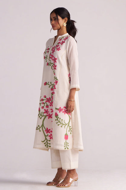 Dhiyona GF Women's Ivory Woven Pure Cotton Co-ord Set