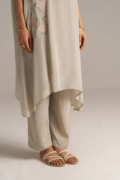 Dhiyona GF Women's Ash Grey Crepe Silk Co-ord Set