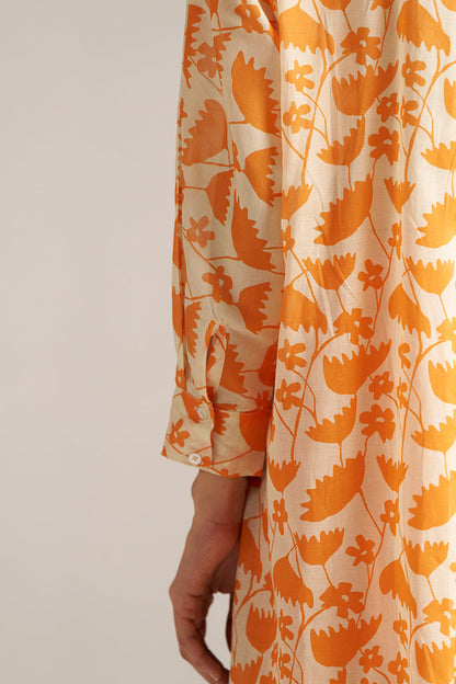 Dhiyona GF celosia orange and cream print co ord set