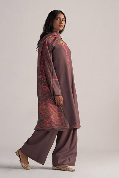 Dhiyona GF Women's Plum Truffle Pashmina Kurta Set