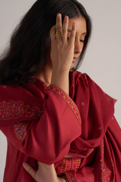 Dhiyona GF Women's Jester Red Pashmina Kurta Set