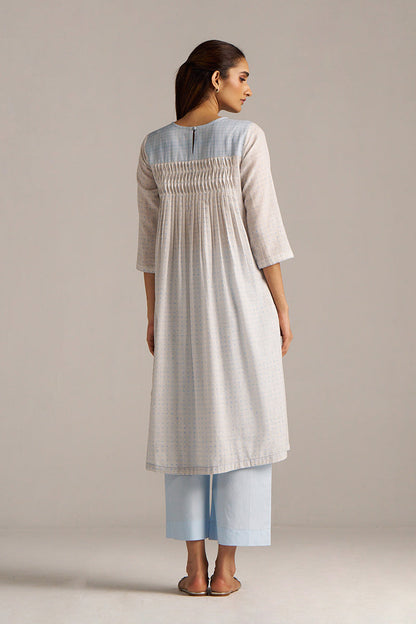 Dhiyona GF Women's Baby Blue and Off-White Dotted Print Co-ord Set