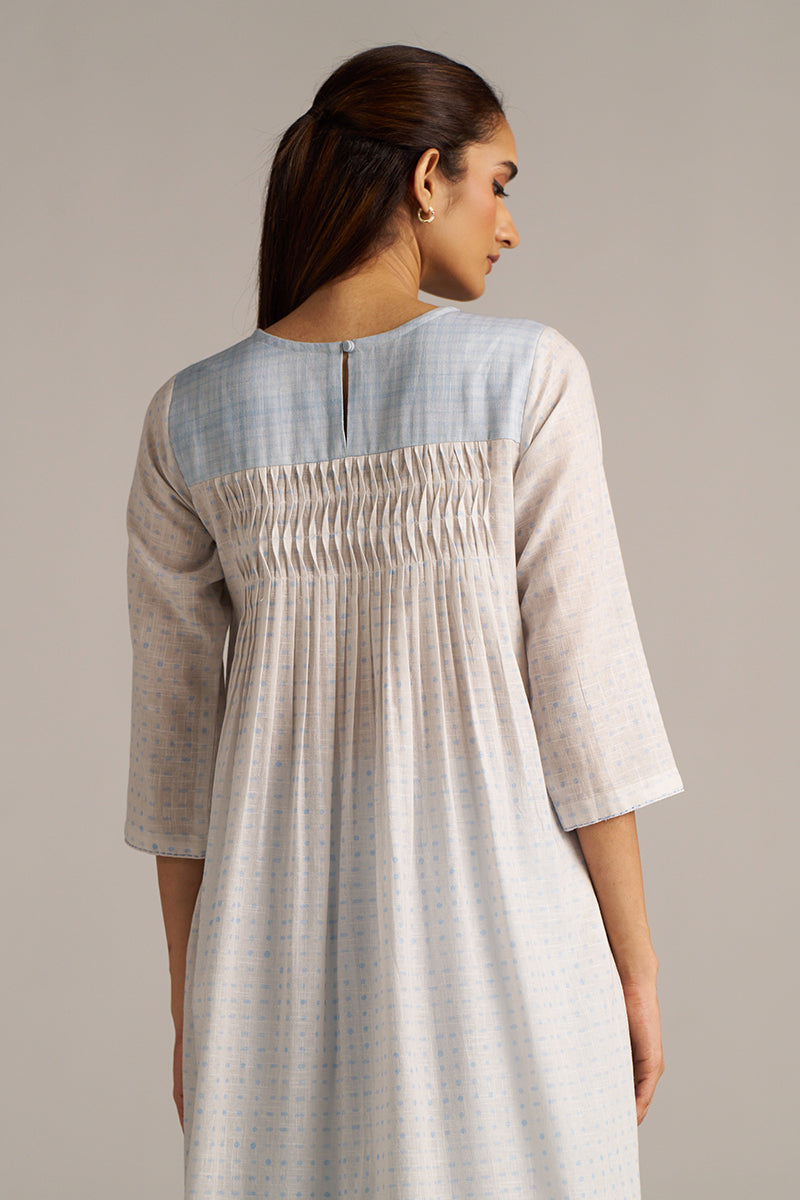 Dhiyona GF Women's Baby Blue and Off-White Dotted Print Co-ord Set