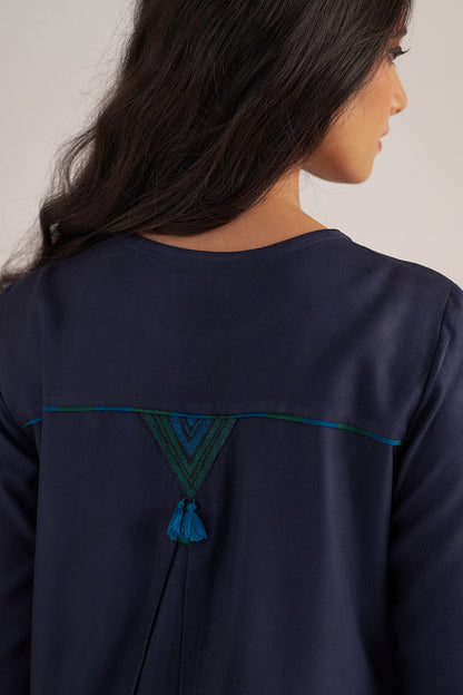 Dhiyona GF Women's Carbon Blue Pashmina Kurta Set