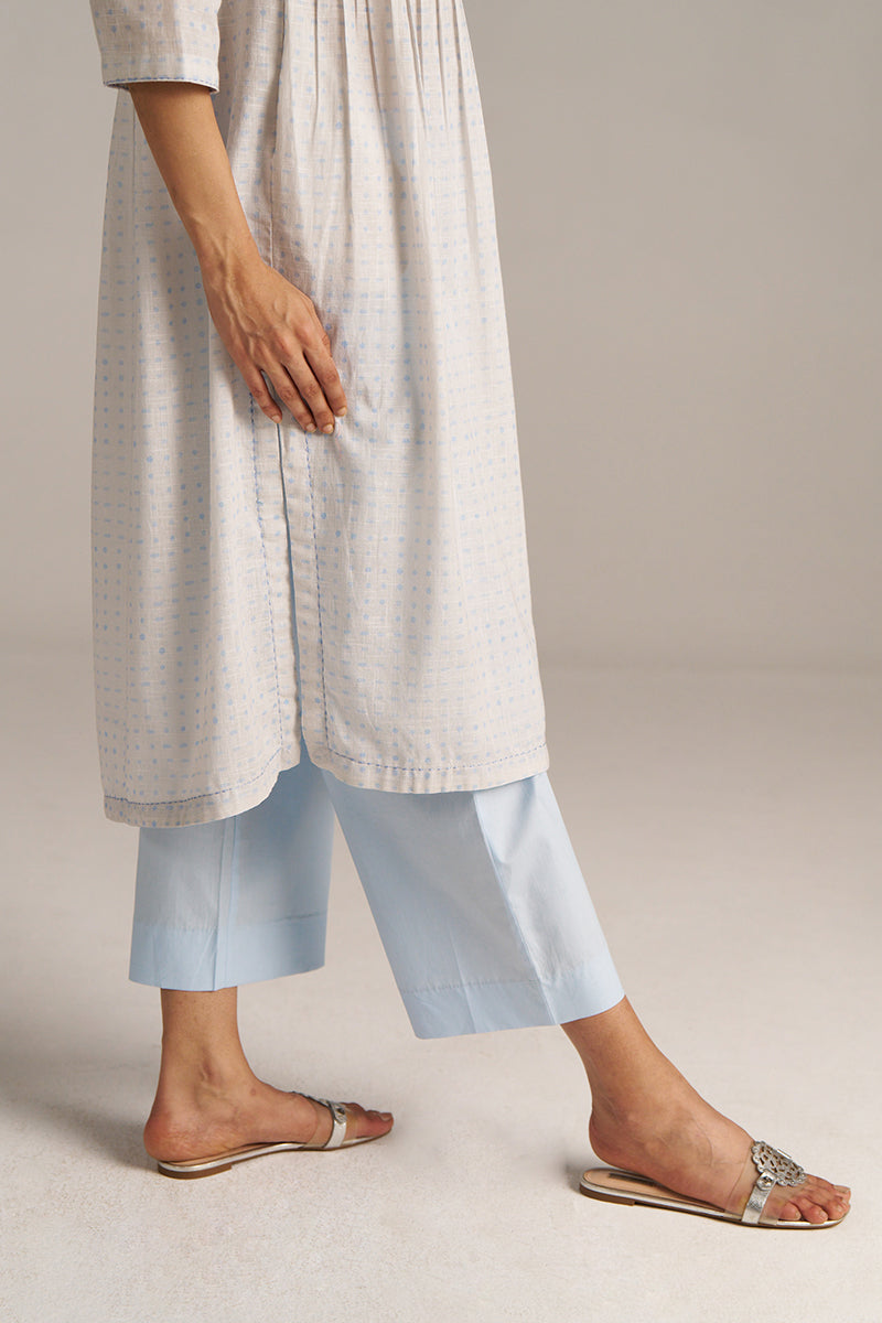 Dhiyona GF Women's Baby Blue and Off-White Dotted Print Co-ord Set