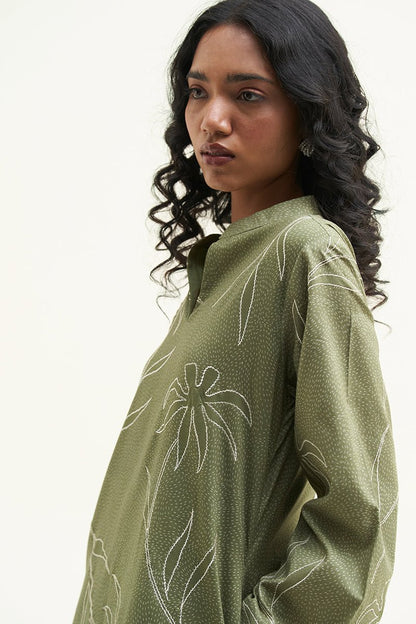 Women's Calliste Green Cotton Printed Co-ord Set
