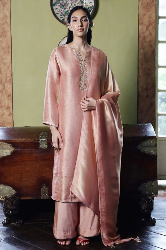 Women's Melted Clay Woven Silk Salwar Suit
