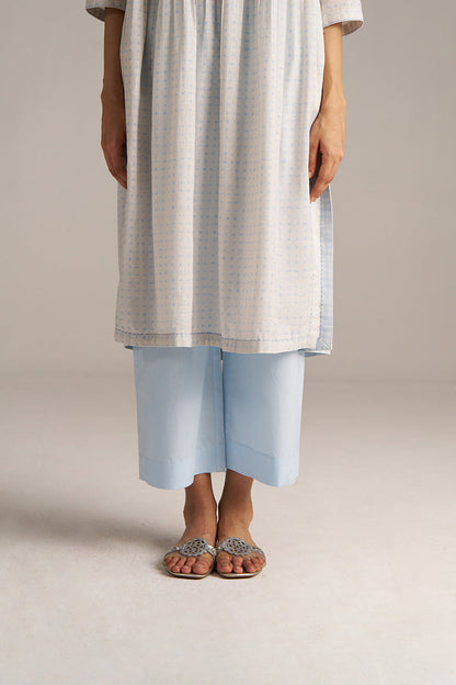 Dhiyona GF Women's Baby Blue and Off-White Dotted Print Co-ord Set