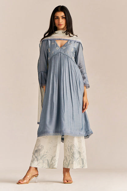 Dhiyona GF Women's Stone Grey Kurta Set