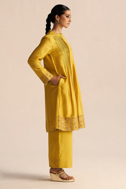 Dhiyona GF Women's Bamboo Yellow Festive Kurta Set