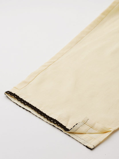 Ethnic Motifs Embroidered Thread Work Pure Cotton Kurta with Trousers