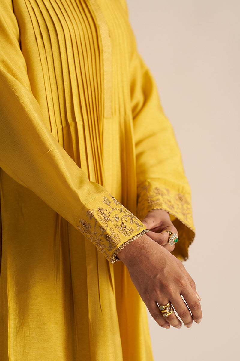 Dhiyona GF Women's Bamboo Yellow Festive Kurta Set