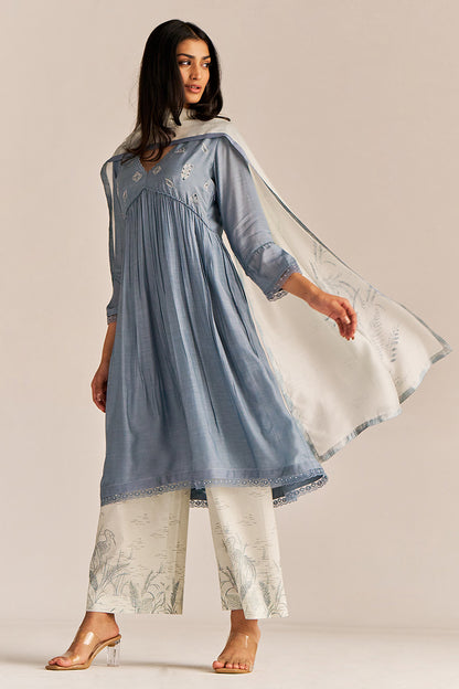 Dhiyona GF Women's Stone Grey Kurta Set