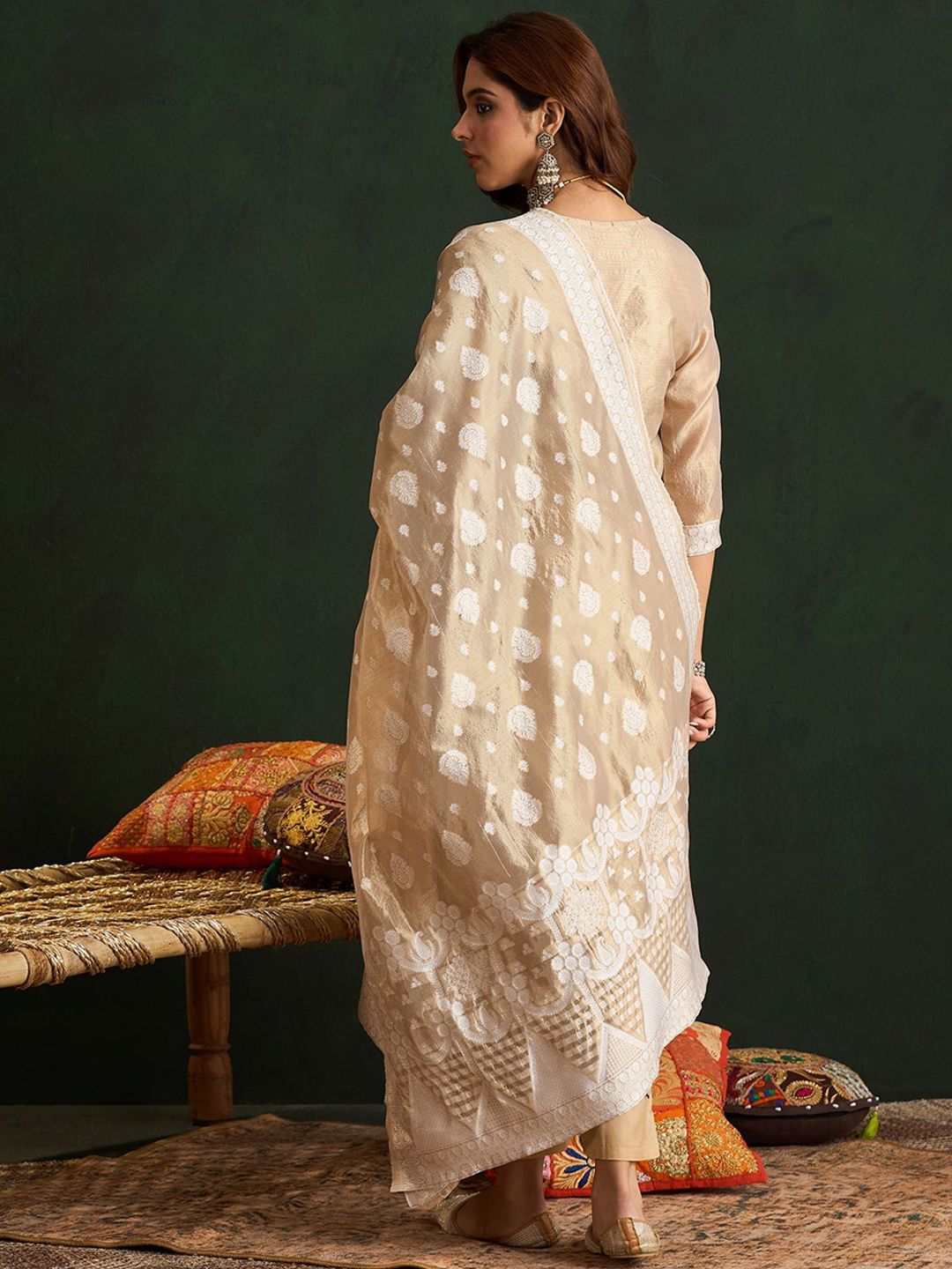 Women Regular Kurta with Trousers & With Dupatta