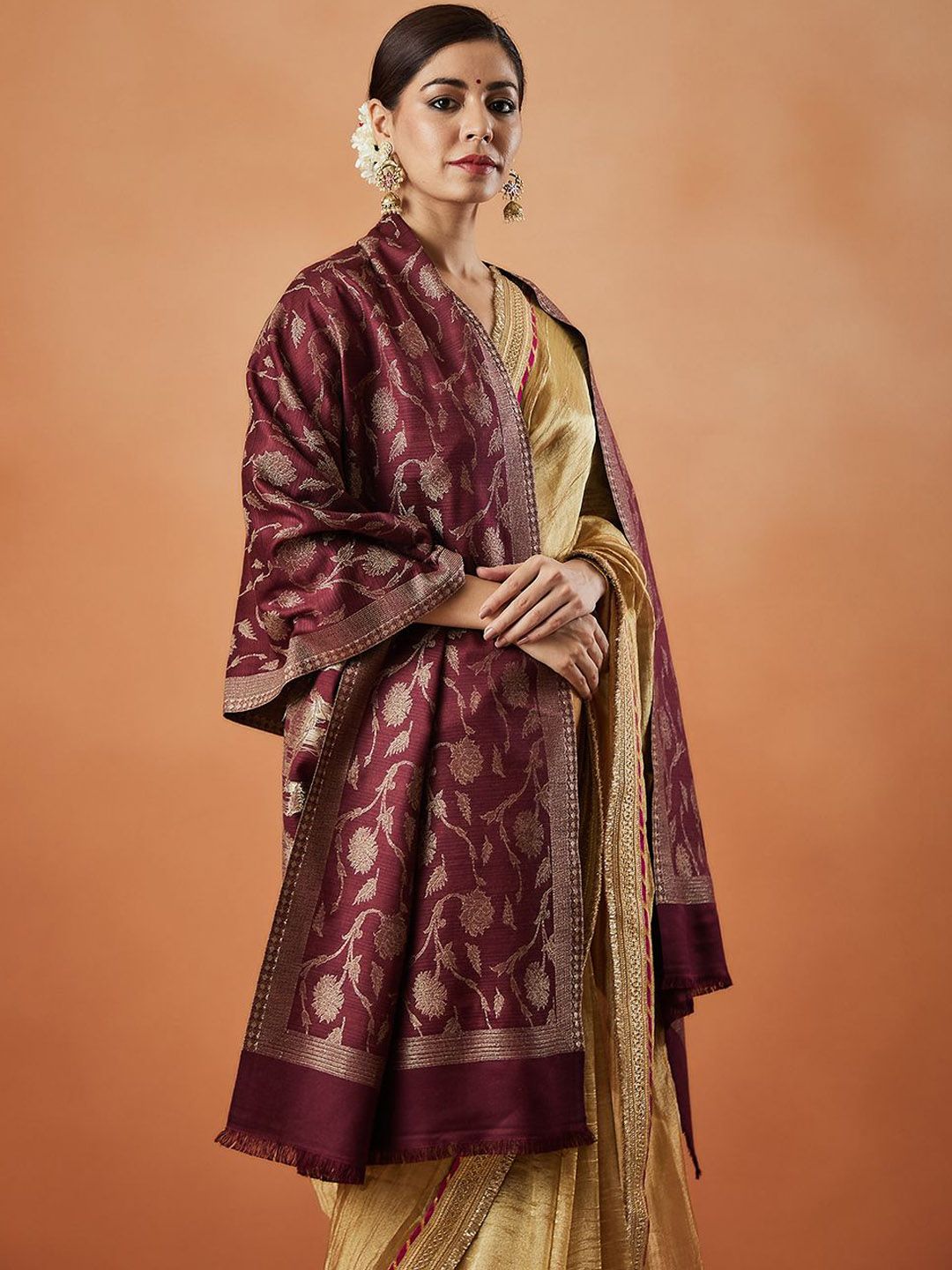 Dhiyona PA Chashm-E-Bahar Kaani Ethnic Motifs Woven Design Shawl