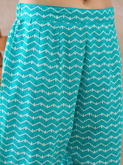 Women Printed Regular Pure Cotton Kurta with Trousers & With Dupatta