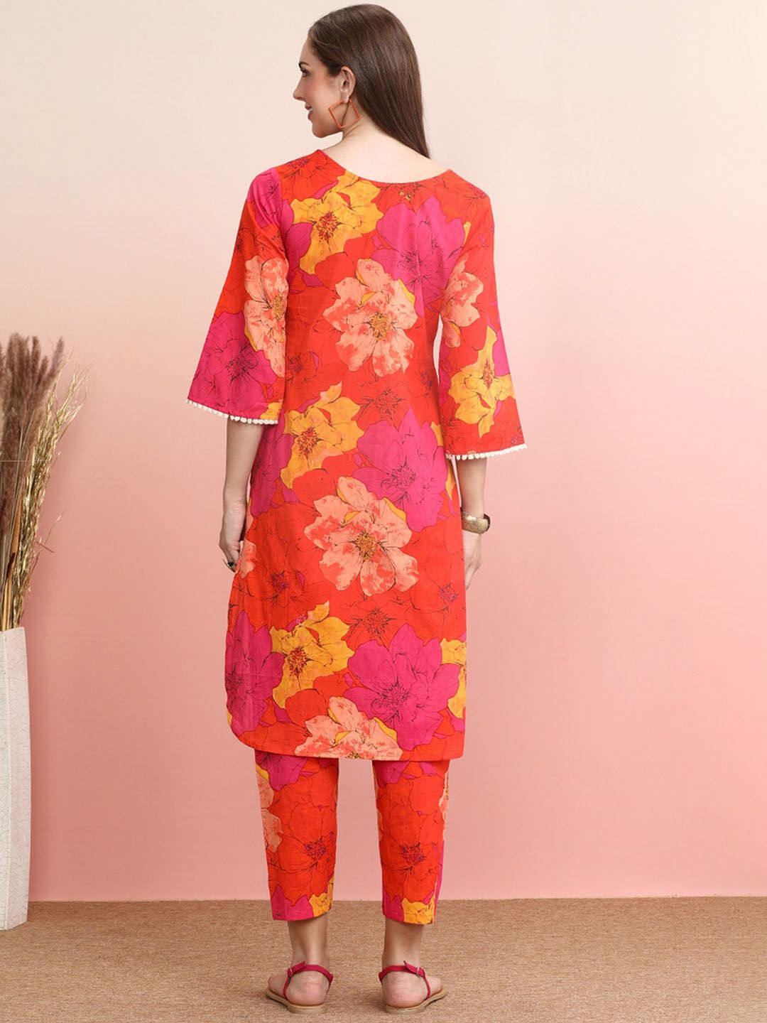 Dhiyona IE Printed Pure Cotton Tunic With Trousers Co-Ords