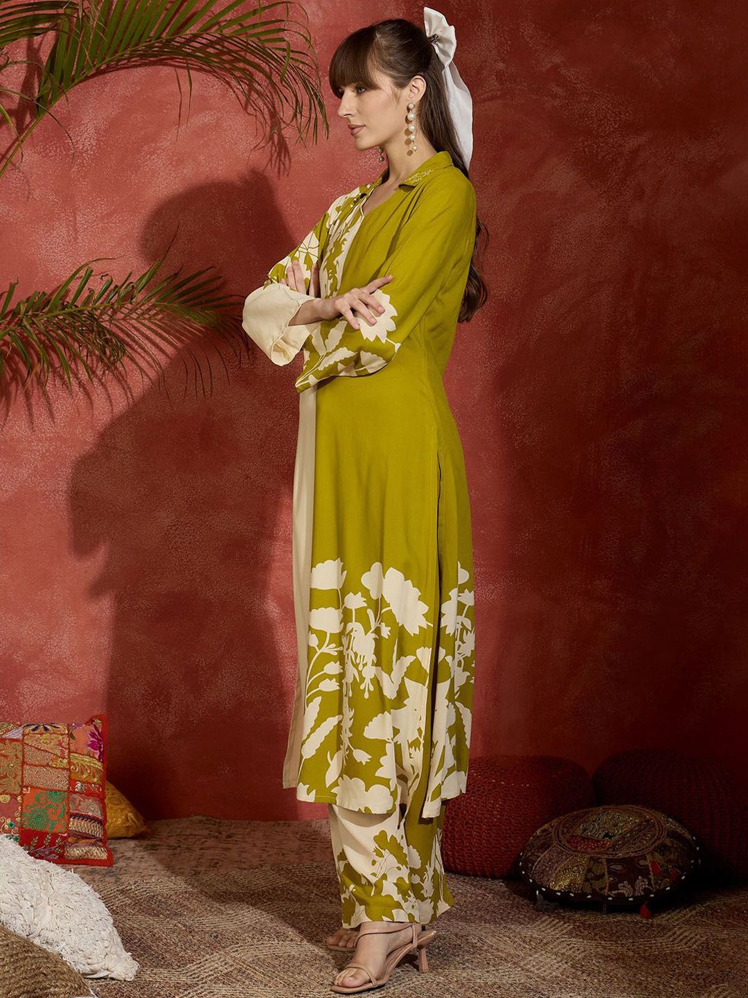 Dhiyona IE Indo era Printed A-Line Tunic & Trousers Co-Ord Set