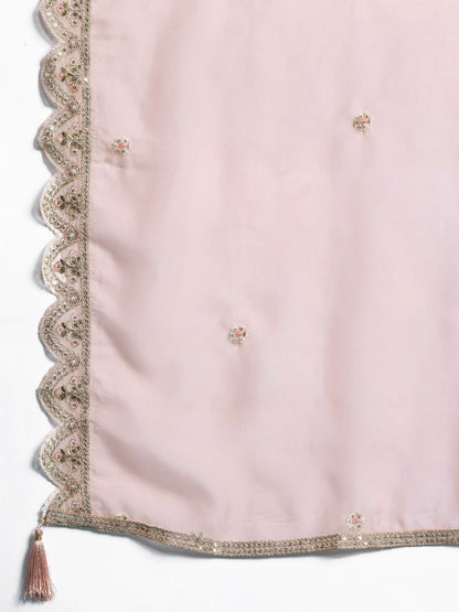 Dhiyona IE Women Ethnic Motifs Embroidered Sequinned Kurta With Trousers & Dupatta