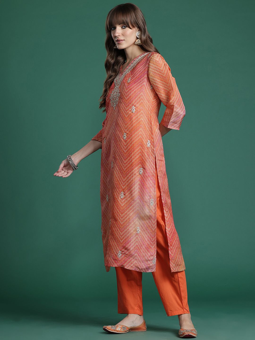 Dhiyona IE Ethnic Motifs Kurta with Trousers & Dupatta